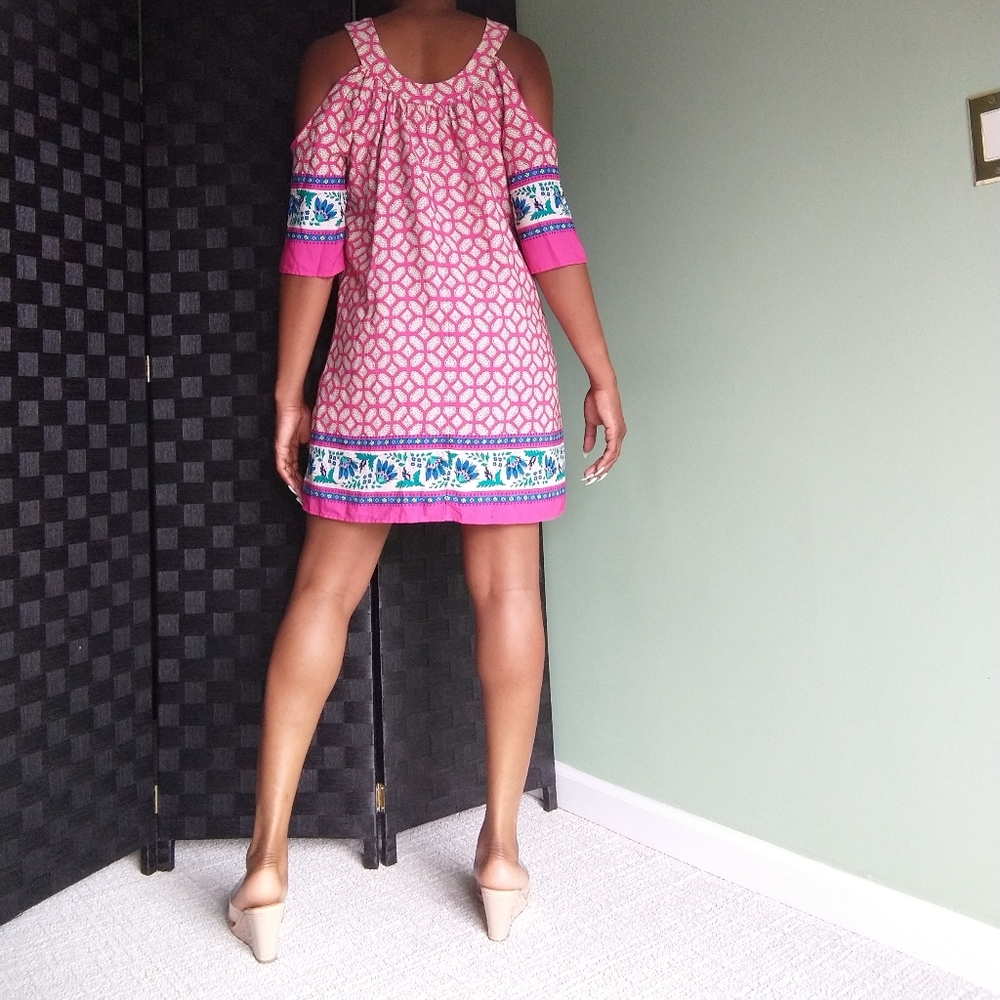 Women's Francesca pink beaded printed dress - Picture 4 of 10